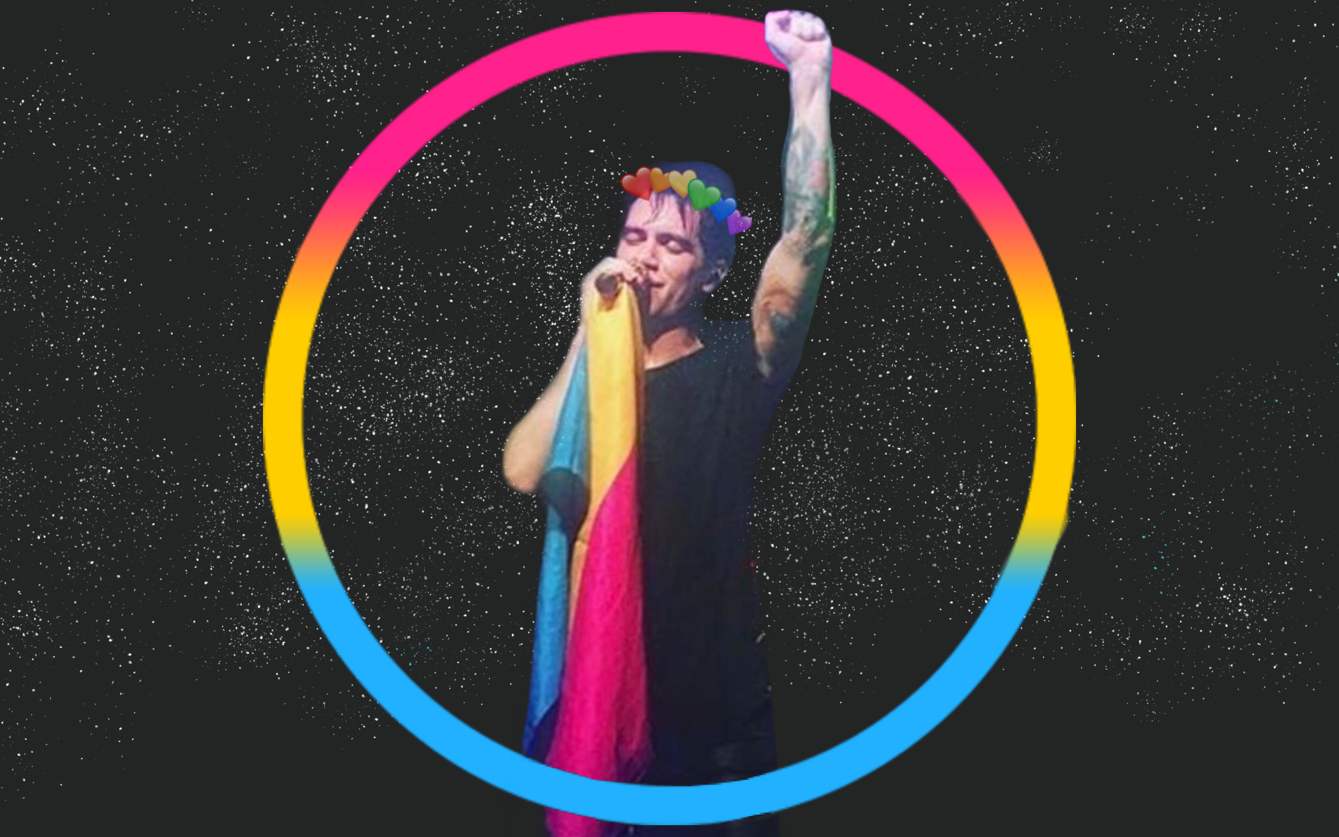 This visual is about freetoedit brendonurie pansexual pansexualflag #brendo...