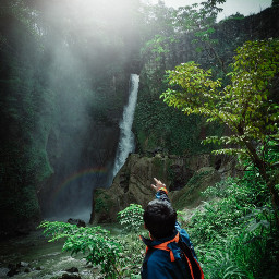freetoedit waterfall rainbow indonesia