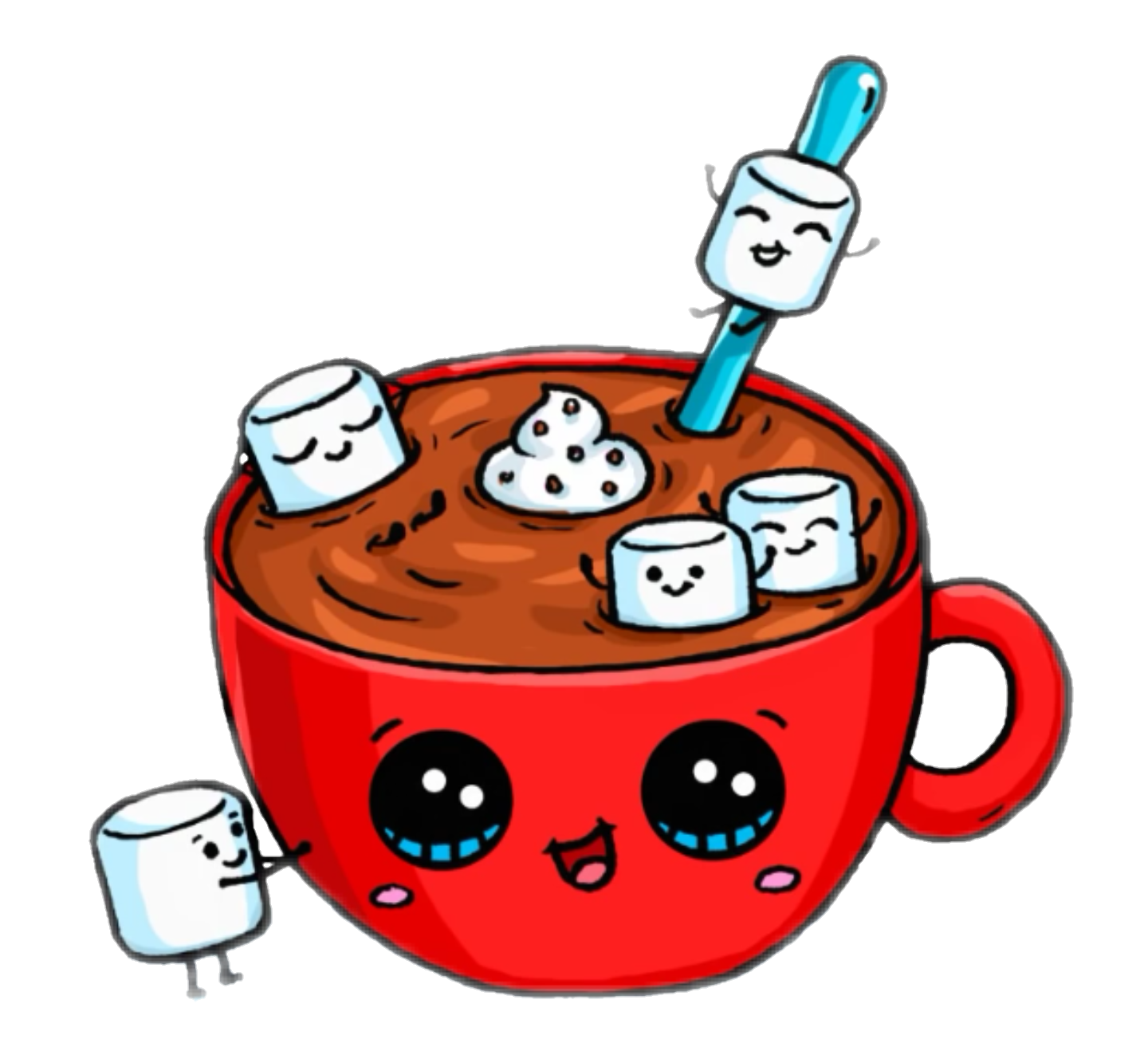 This visual is about freetoedit happy food cartoon hotchocolate #freetoedit...