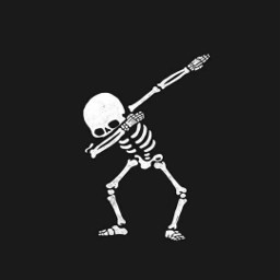 dab dabbing skeleton supreme balckandwhite