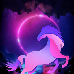 horse pink blue abstract fantasy