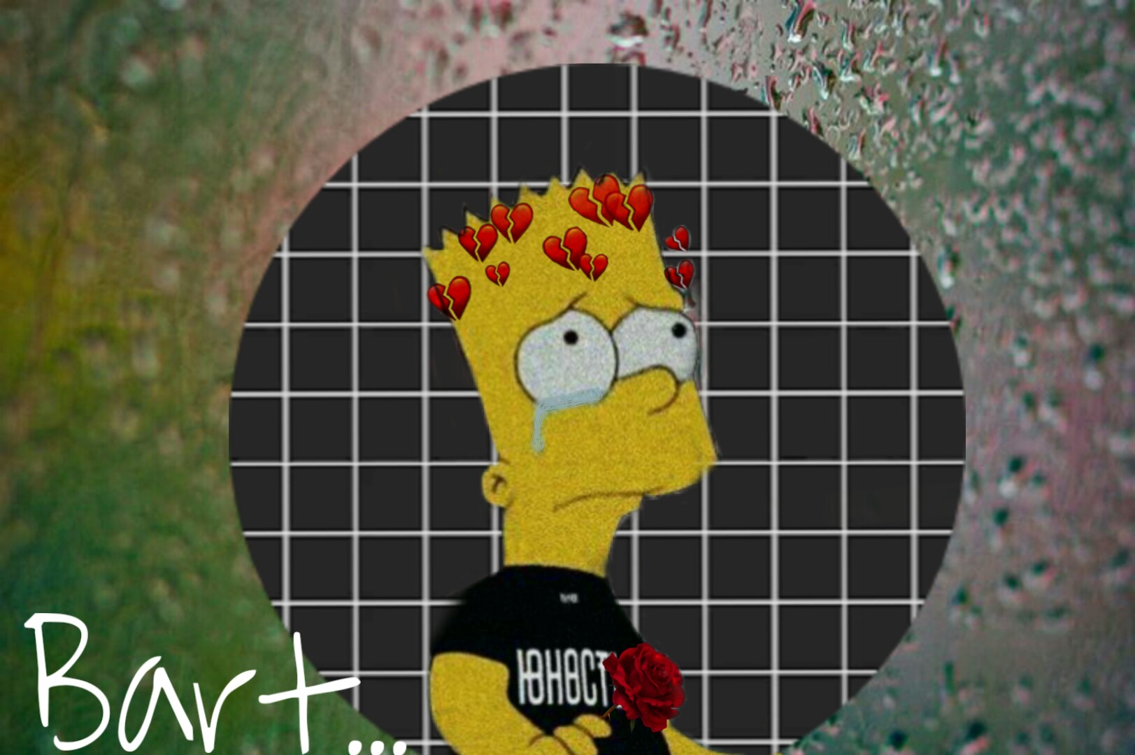 Freetoedit Sad Bartsimpson Bart Simpsons Rose Red Tears