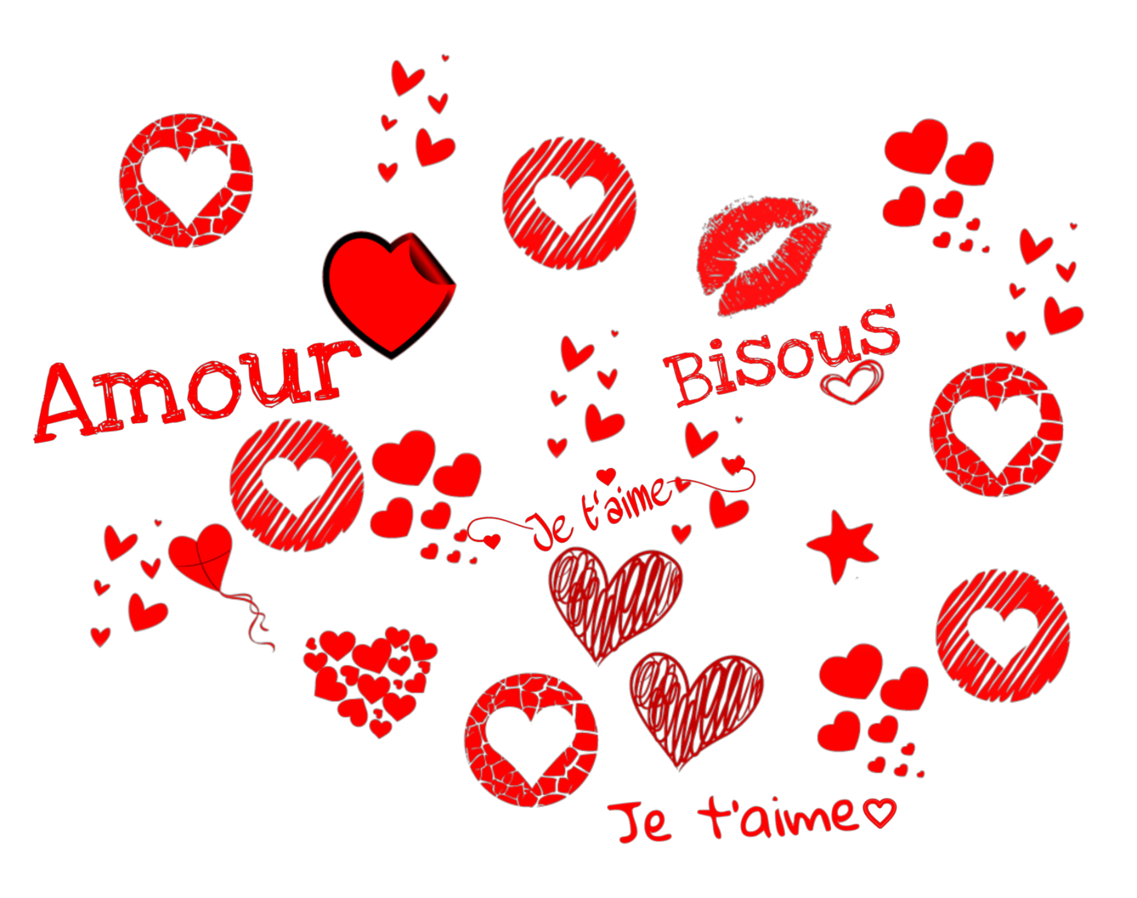 Amour Jetaime Bisous Bisous Sentiment Francais French