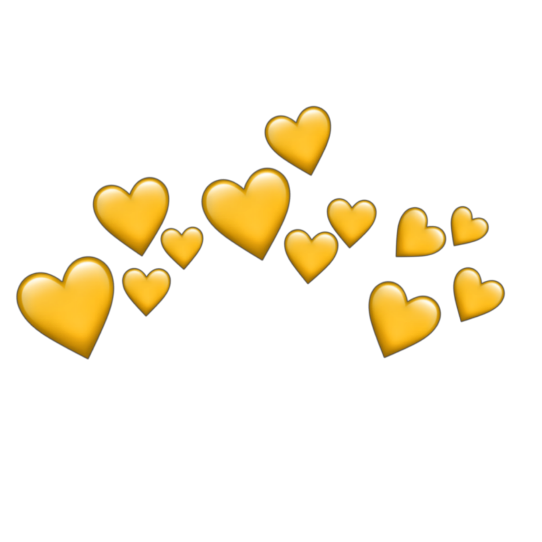 Emoji heart png. Сердечки (желтые). Жёлтые сердечки над головой. Сердечки над головой. Стикер сердечко на прозрачном фоне.