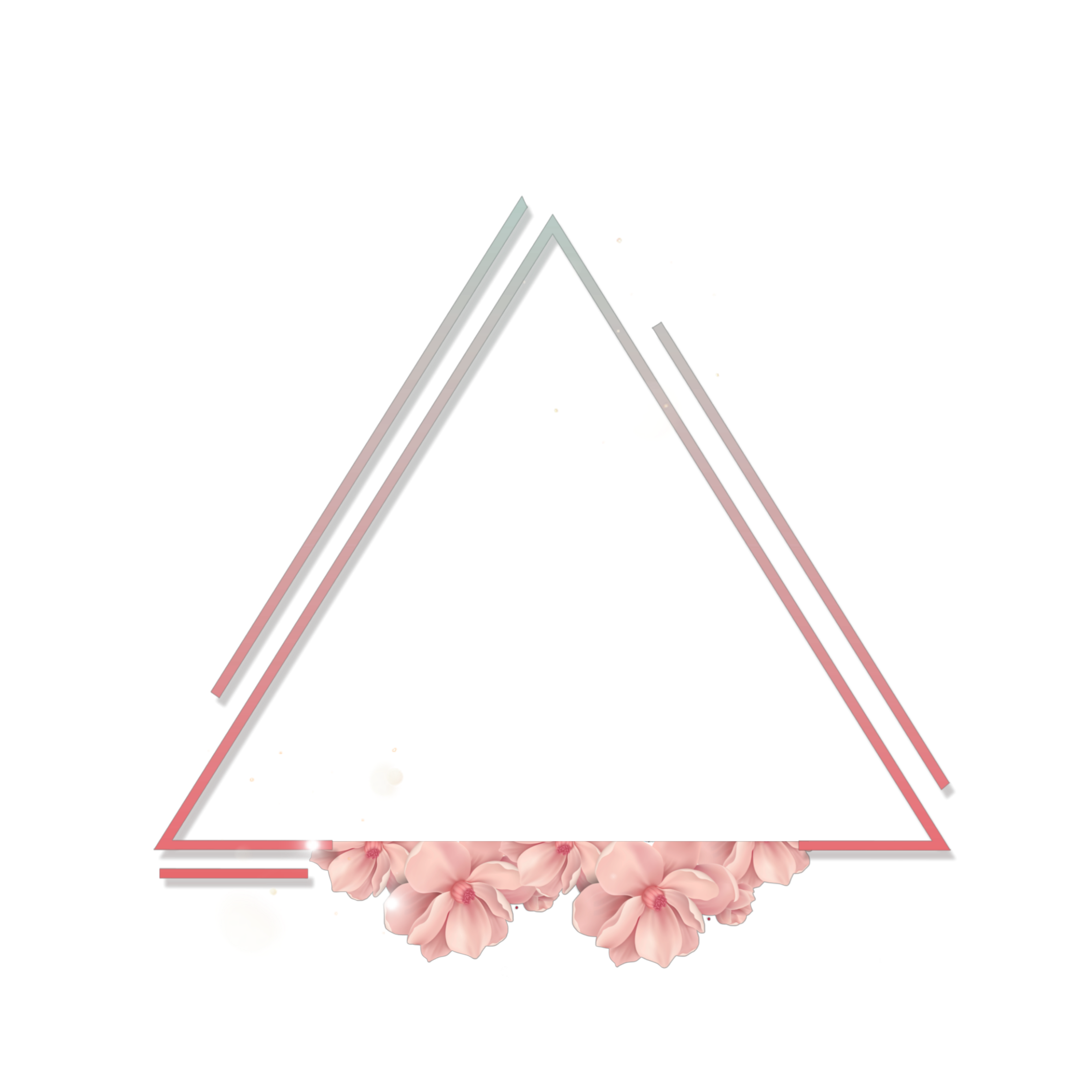 triangle frame flower pink rose مثلت اطار ورد وردي... - 2289 x 2289 png 701kB