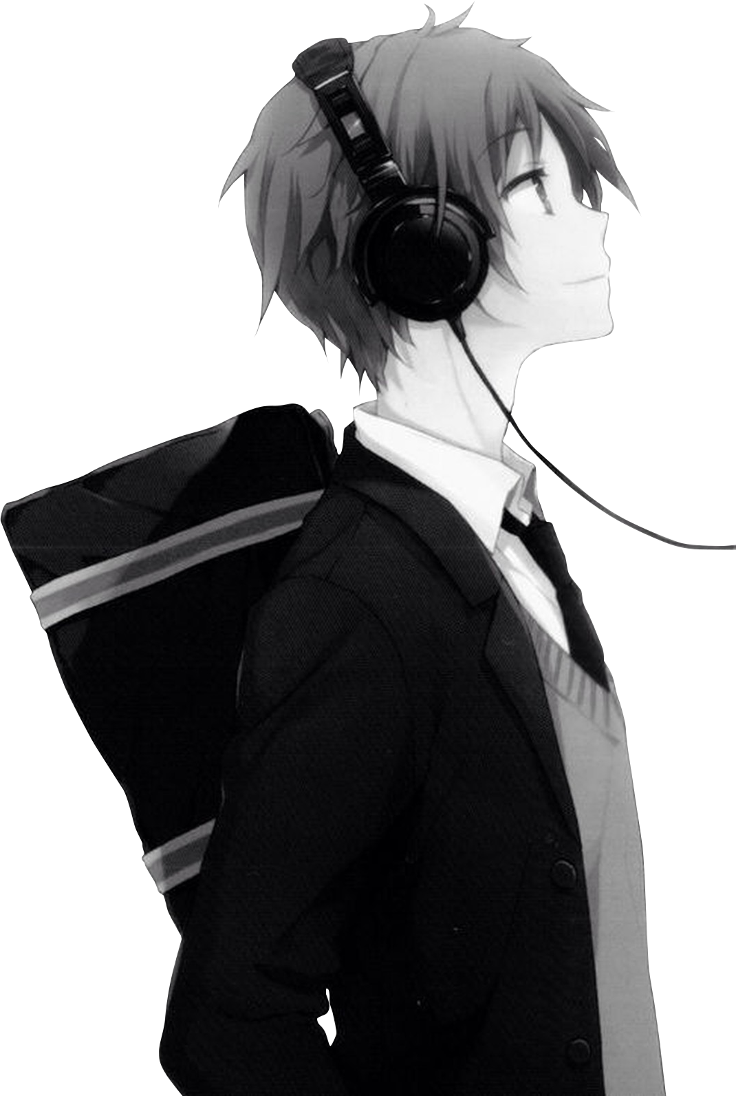 anime boy blackandwhite freetoedit sticker by crazybubby