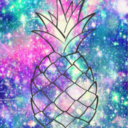 freetoedit galaxy glitter pinneaple🍍🍍 pineapple
