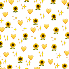 sunflower heart yellow sparkles emoji freetoedit