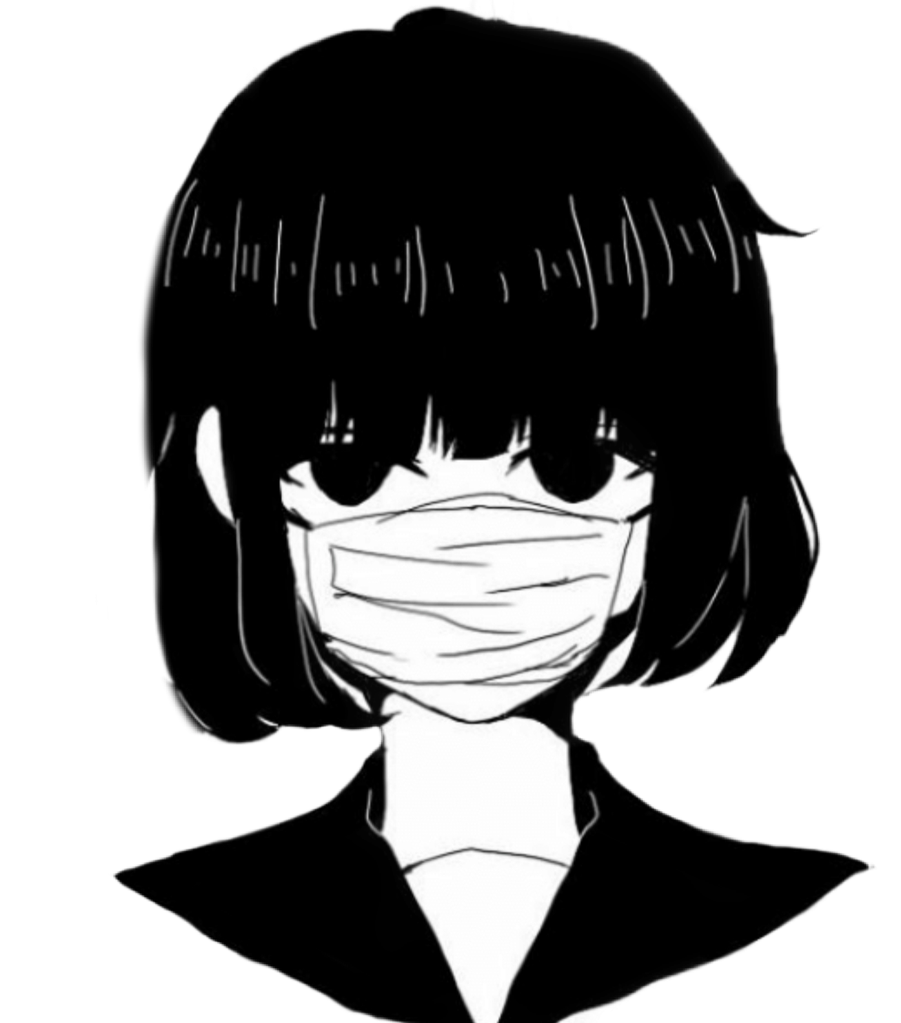 Anime Animegirl Aesthetic Blackandwhite Sticker By P3rr1n3