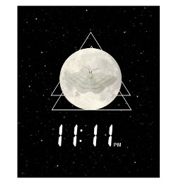 simple blackandwhite moth moon triangle time clock minimal aesthetic sky star stars space wish freetoedit default