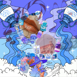 freetoedit pastel doodle doodles edit aesthetic dreamcore anime wedding blue lila purple fantasay
