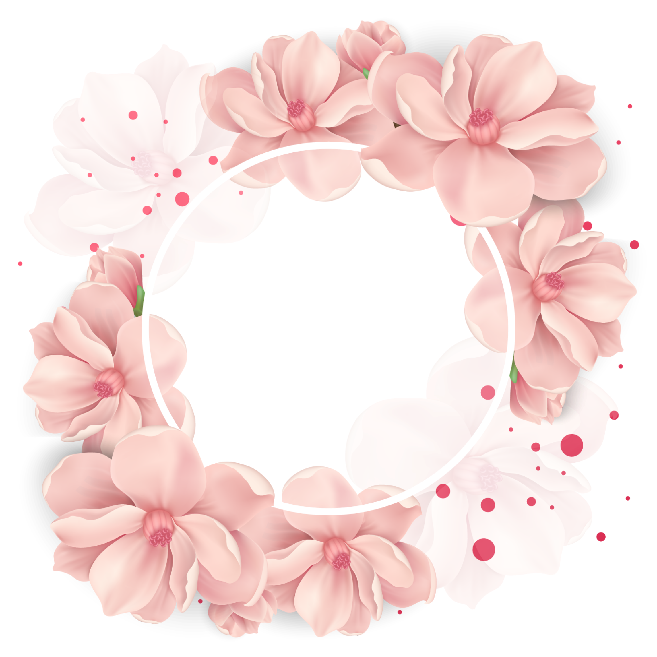 ftestickers watercolor frame borders flowers pink...