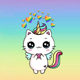 freetoedit cute unicorn rainbow heart
