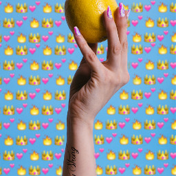 freetoedit emoji picsart lemon hand