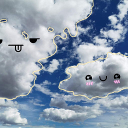 freetoedit kawaii clouds paint nubes