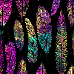 galaxy tribal feather neon psychedelic freetoedit