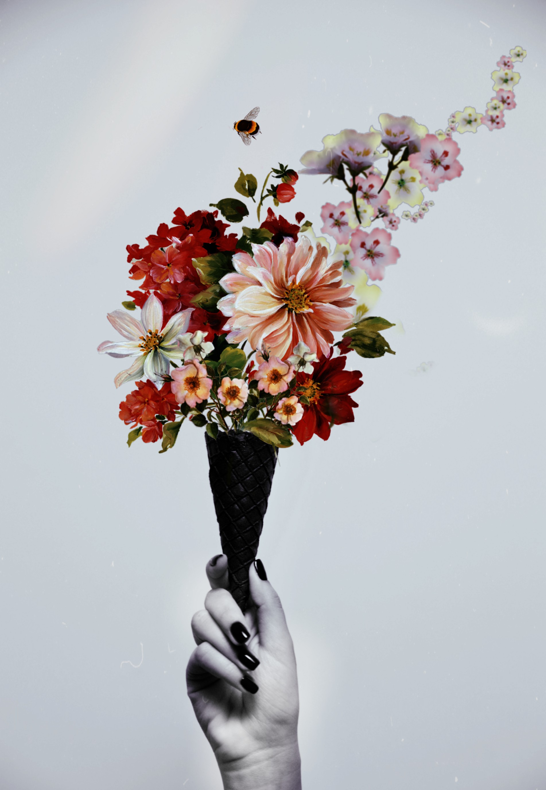  #freetoedit #ecicecream #icecream #flowers #bouquet #bee @picsart 