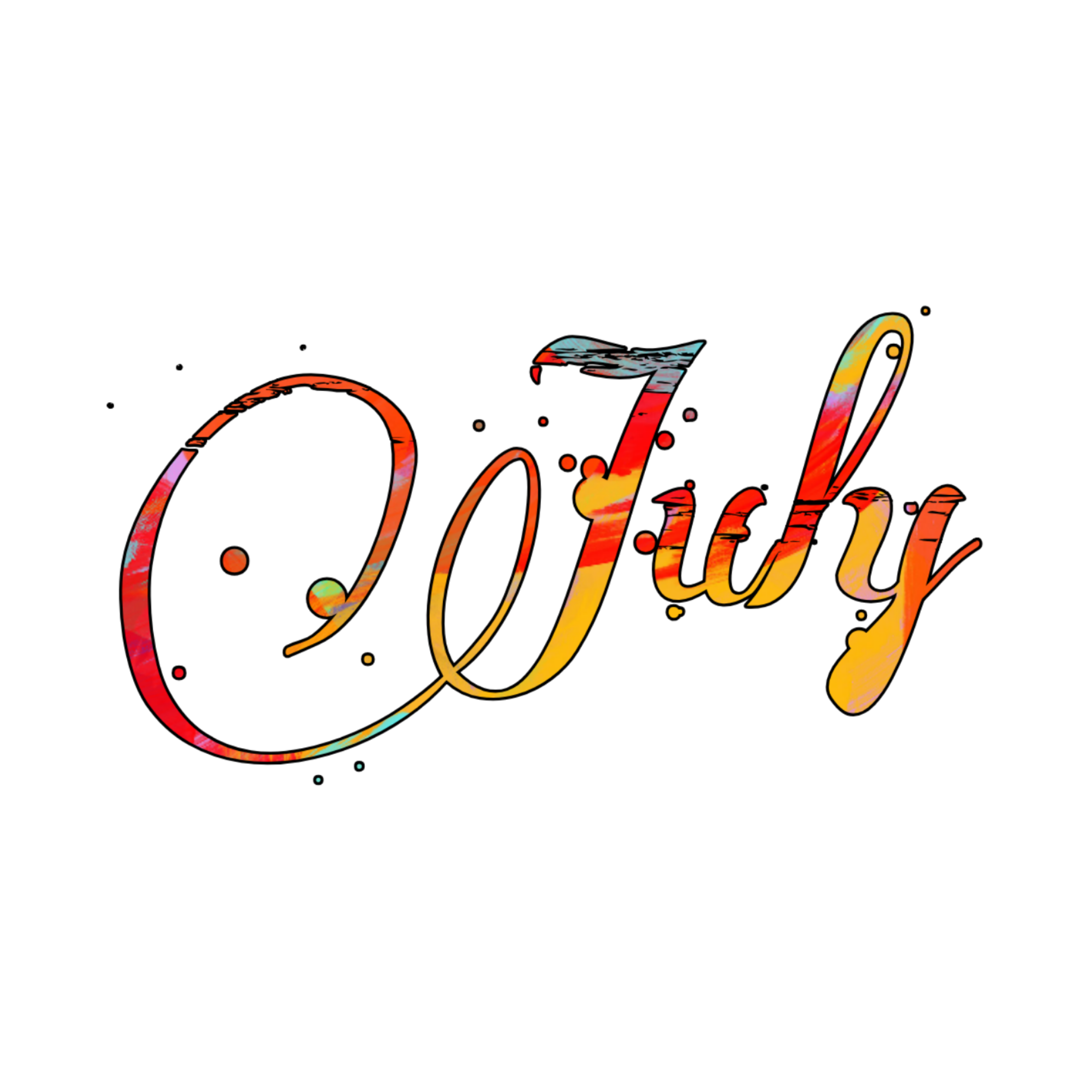 July Letter Word English Summer Sticker By mariaandraa