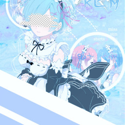 freetoedit rem rezero anime blue
