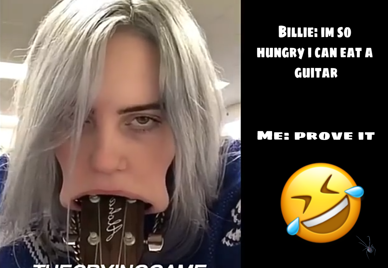 This visual is about billieeilish eatingmyguitar proveit my freetoedit prov...