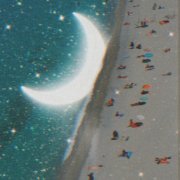 moon stars ocean people sky enjoyment freetoedit