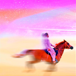 horse arabianhorse runninghorse pinksky pinkaesthetic freetoedit motion