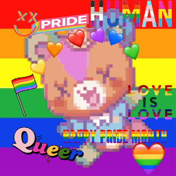 acnh pride gay trans pridemonth queer rainbow cute bright sitchs bear plush freetoedit