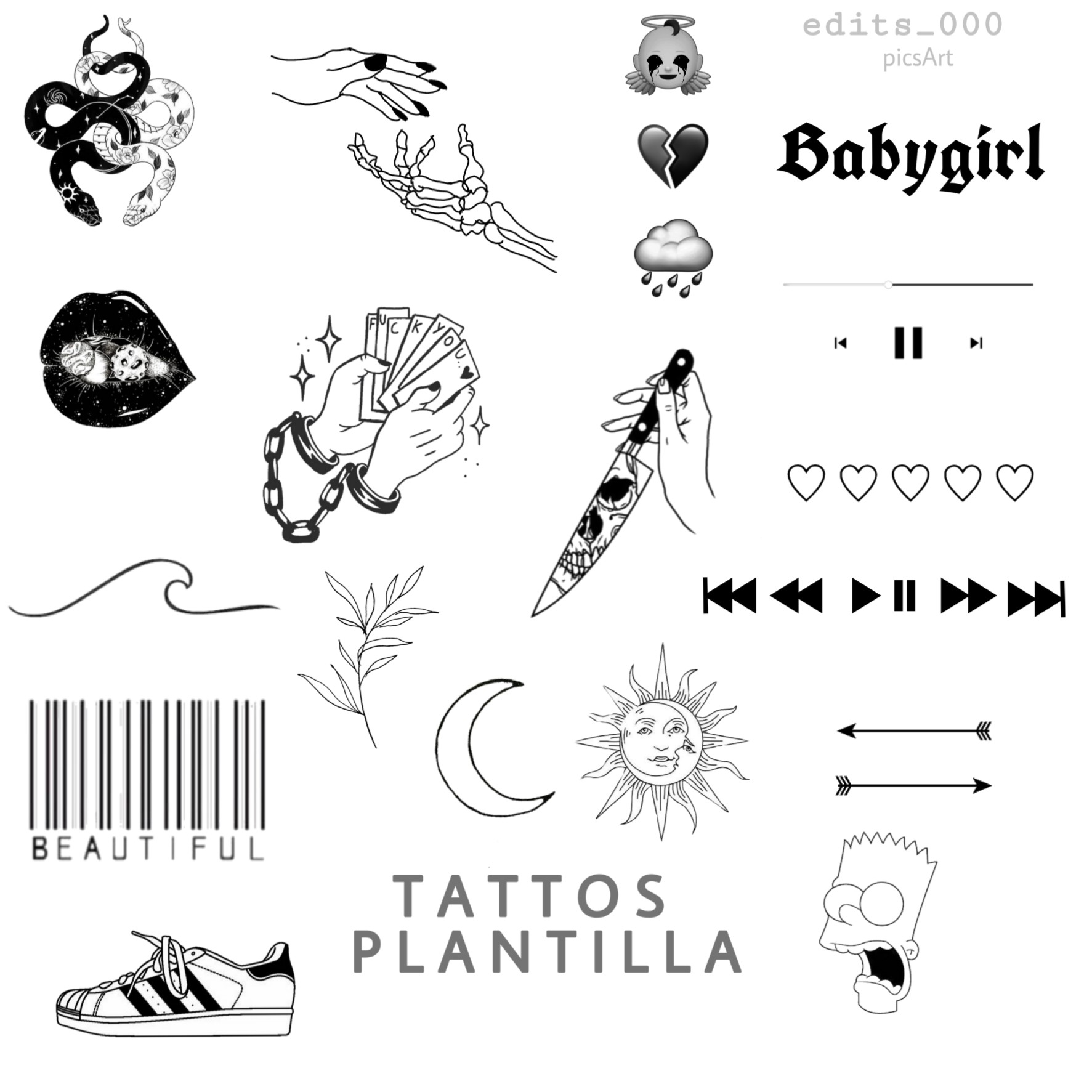 aesthetic outline tattoos tumblr