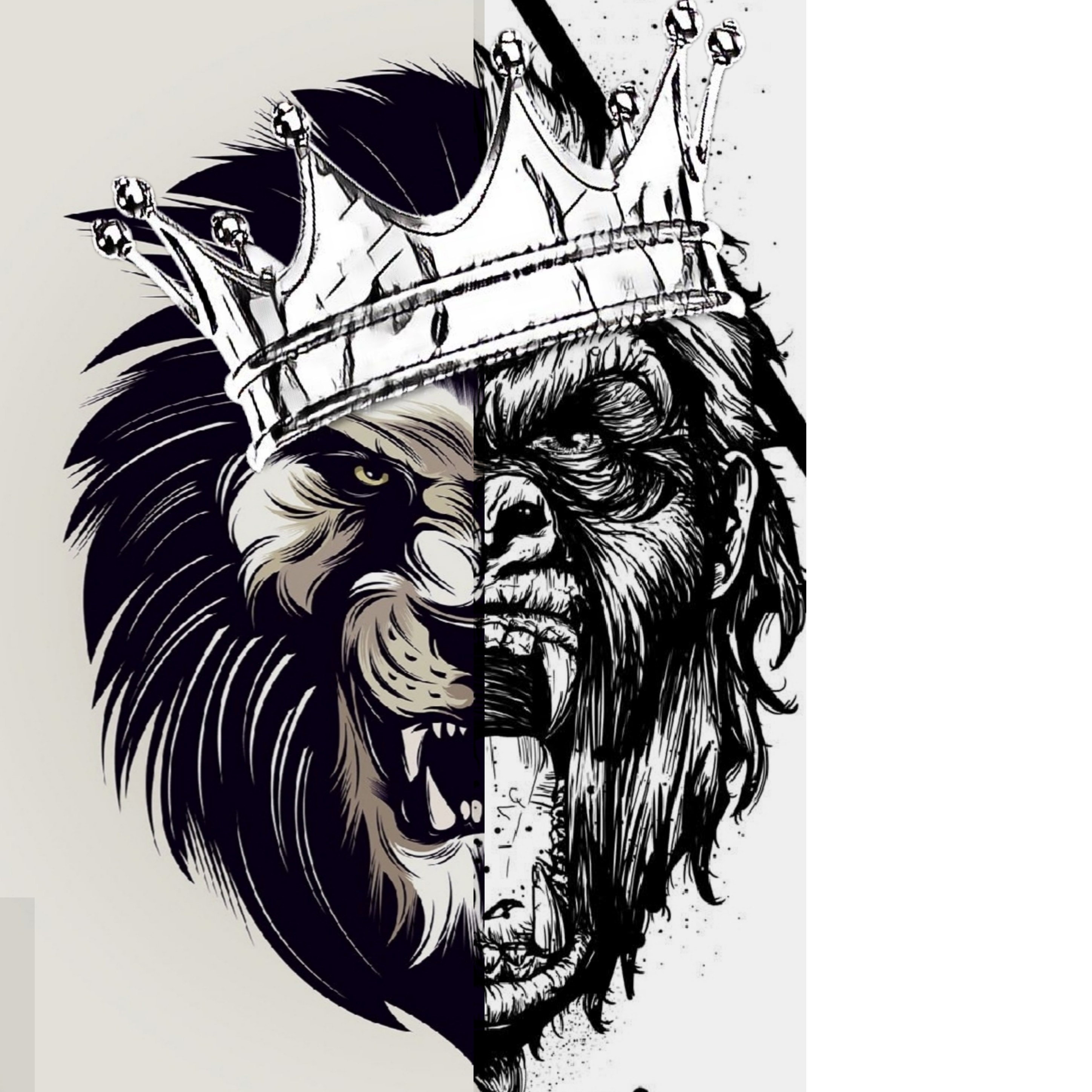 Тату горилла с короной