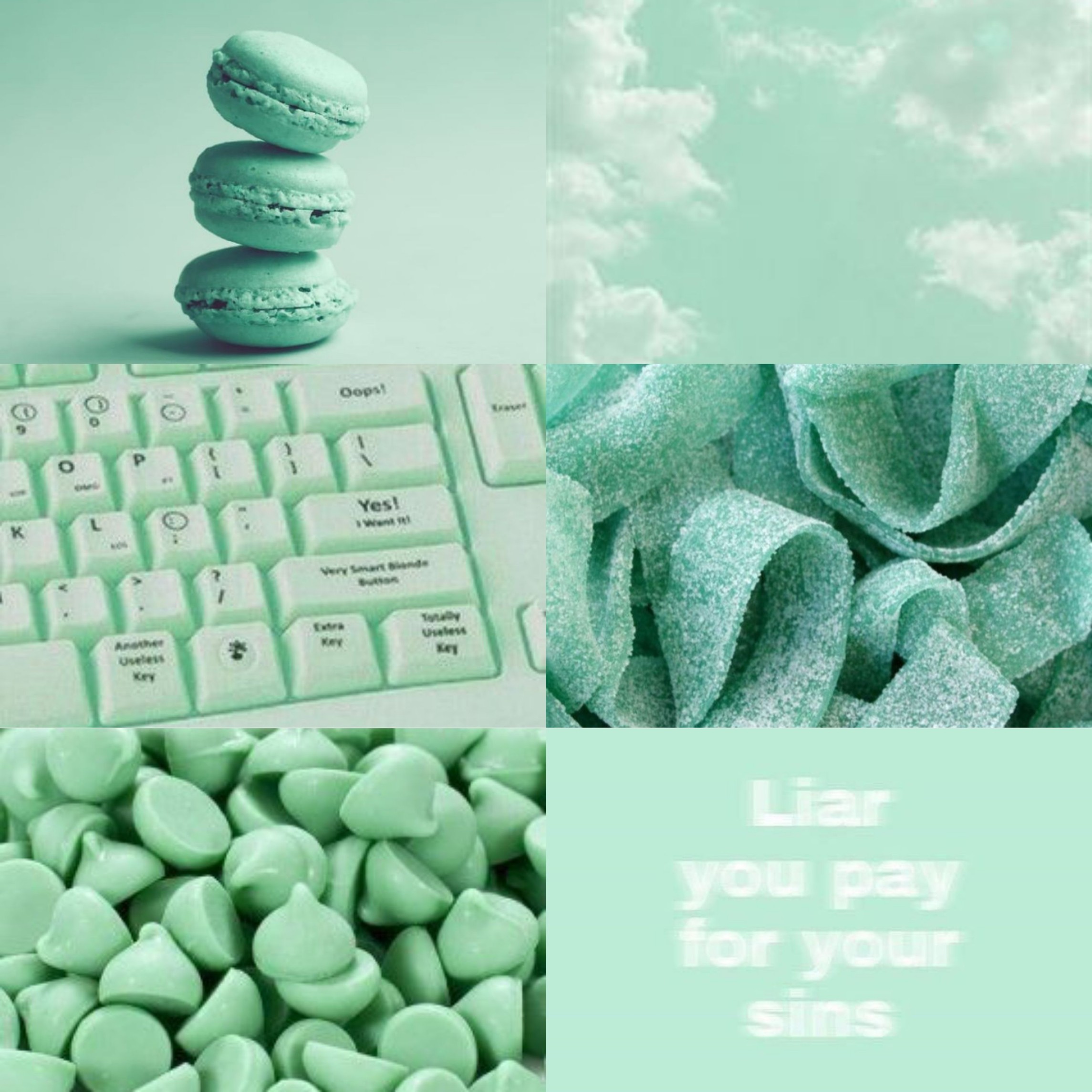 Mint Menta Collage Collages Aesthetic Image By