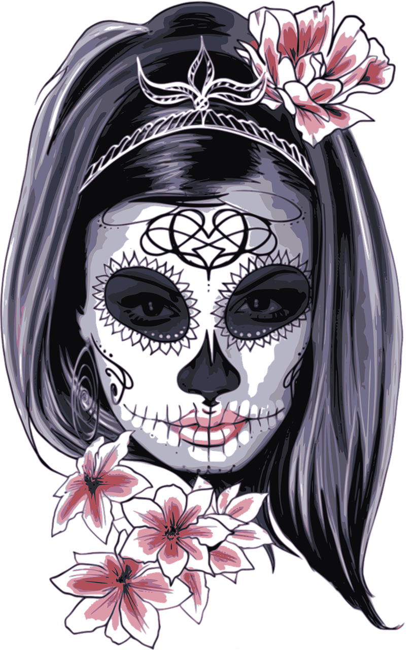 mujer muerte calaca calavera dibujo sticker by @zeezii88