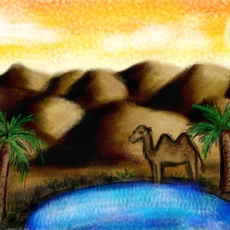 desert oasis camel egypt art dcoasisinthedesert