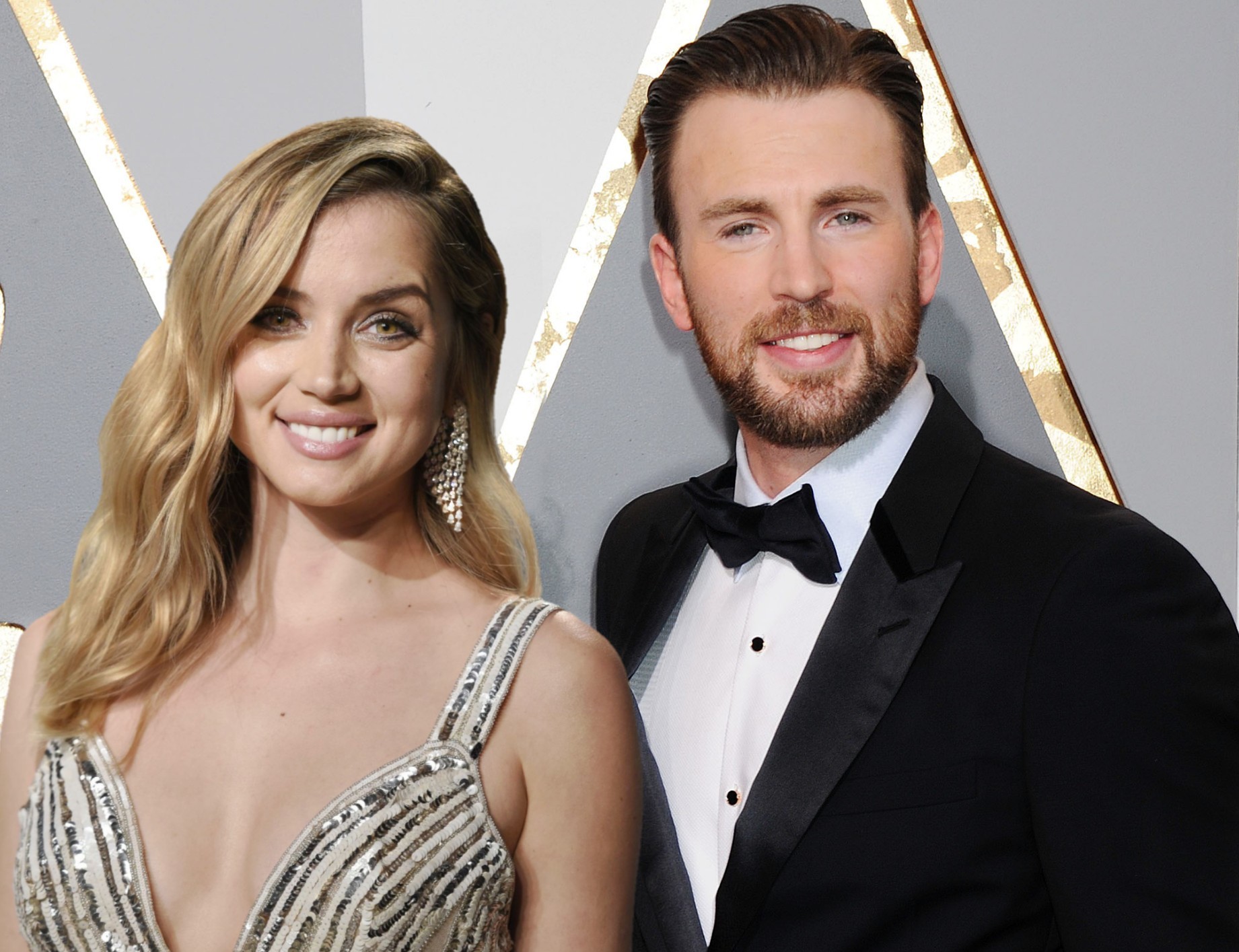 This visual is about ana de armas and chris evans | manip.