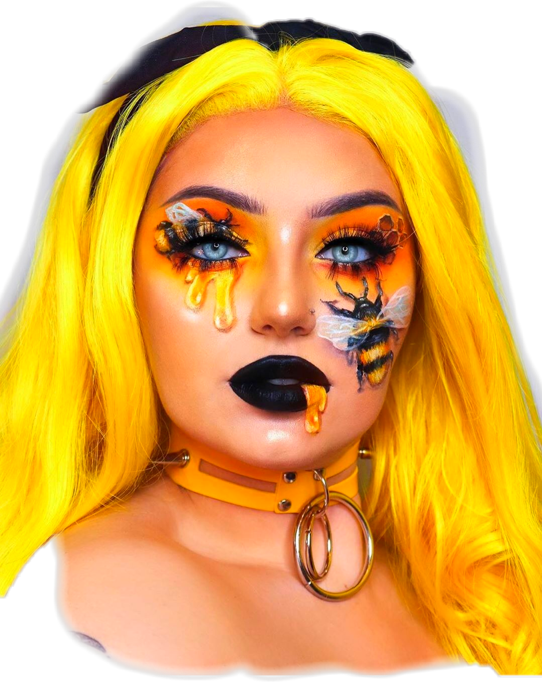 nobadvibes yellow makeup art bees sticker by @dannibaby1.