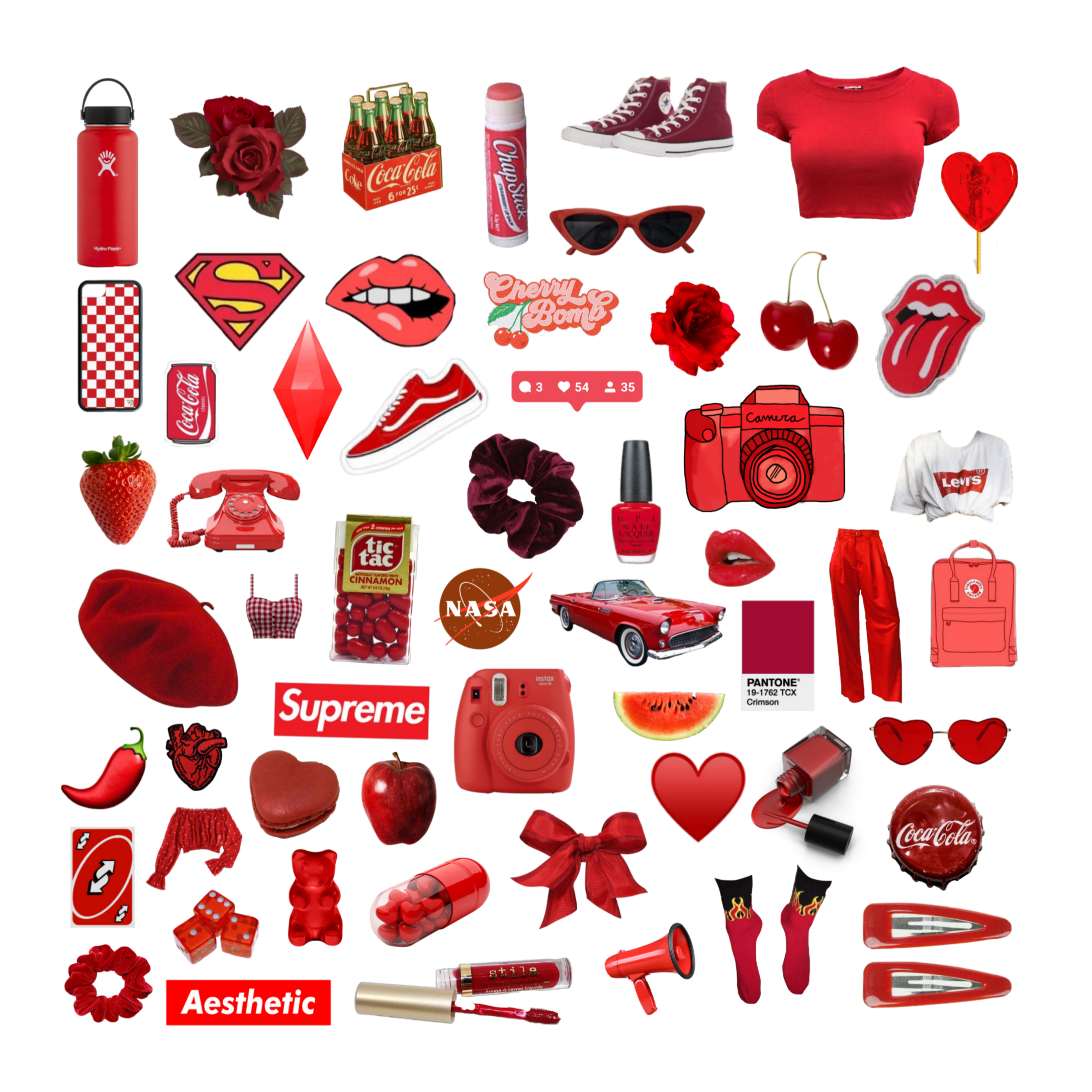 Aesthetic Red Sticker By Uncannybabygurrl666