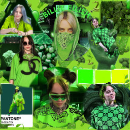 billieeilish collage green aesthetic freetoedit