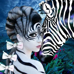 freetoedit zebras zebra woman feild srcbowtie