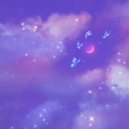 freetoedit glitter sky clouds moon night purple purpleaesthetic skylovers fantasy butterflies sparkles cielo morado violeta nubes mariposas brillos gaby298 remixed