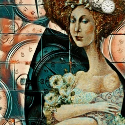 freetoedit eccanvastexture canvastexture woman clock