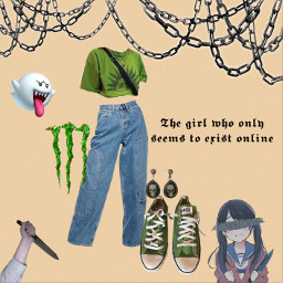 freetoedit grunge goth monster green