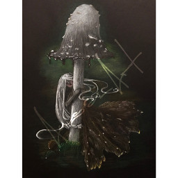 fairy mushroom blackandwhite 2nd myart