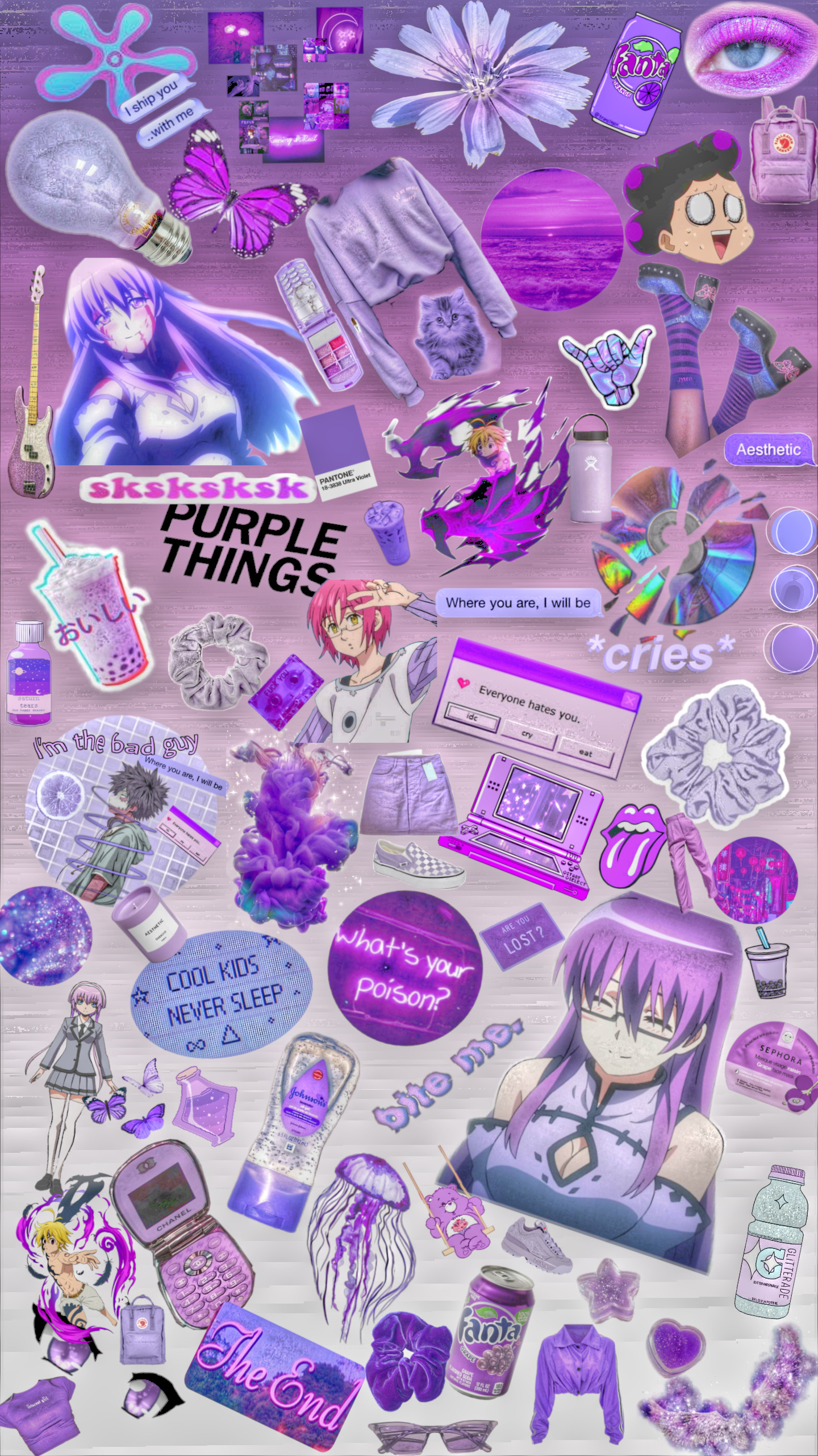 Aesthetic Purple Anime Wallpaper - Gambarku