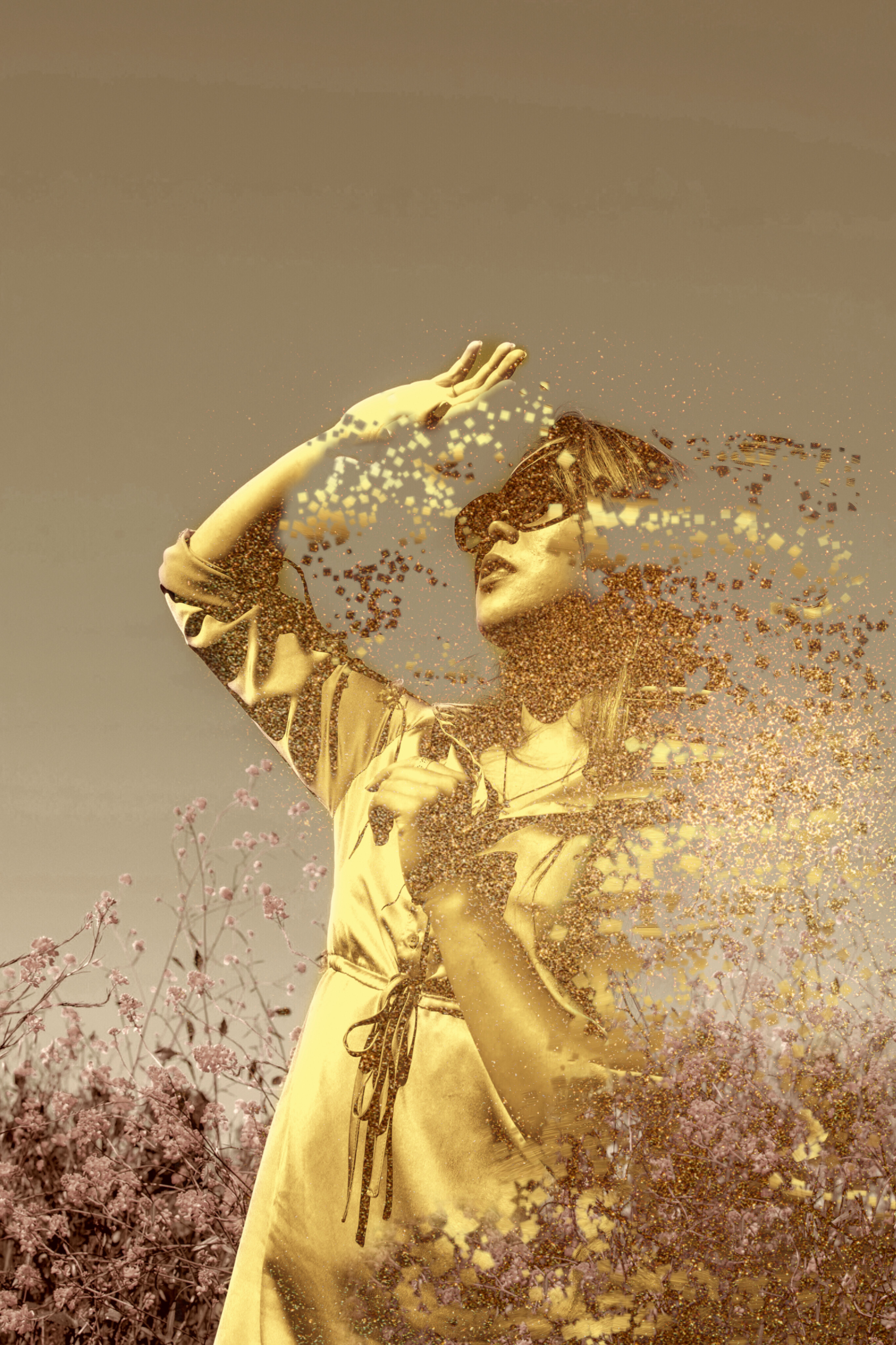 #freetoedit #ircsunnyday #sunnyday #madewithpicsart #dispersion #gold #woman #remixit