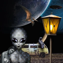 freetoedit alien girl space fantasy ircvintagevan