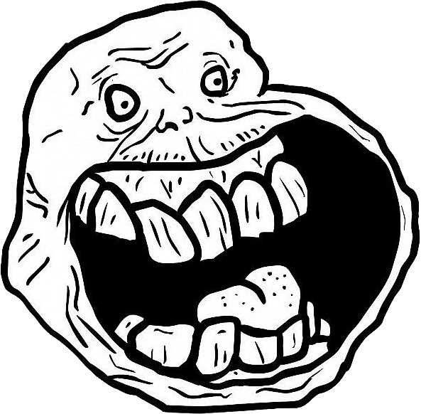memeface meme smile awkward sticker by @mercuryrising
