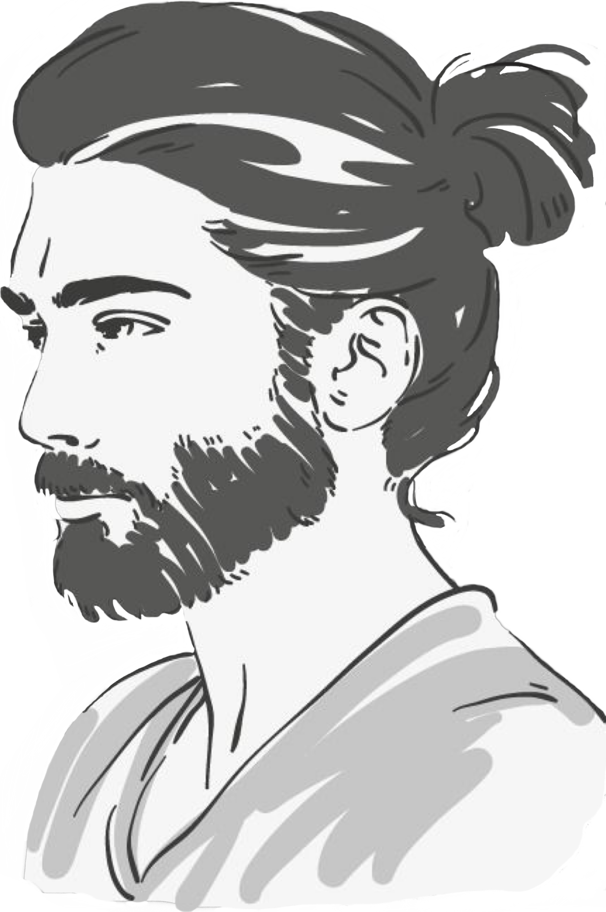 Рисунок мужчины с бородой