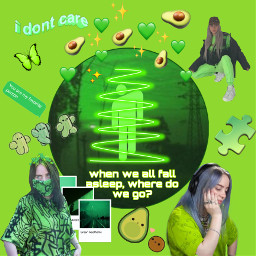 freetoedit billieeilish music avocado green