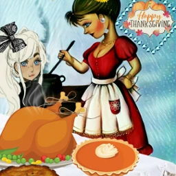 freetoedit thanksgiving woman girl cooking fcthanksgiving