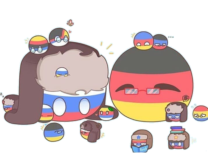 countryhumans germany russia sticker by @fluffouyumiko.