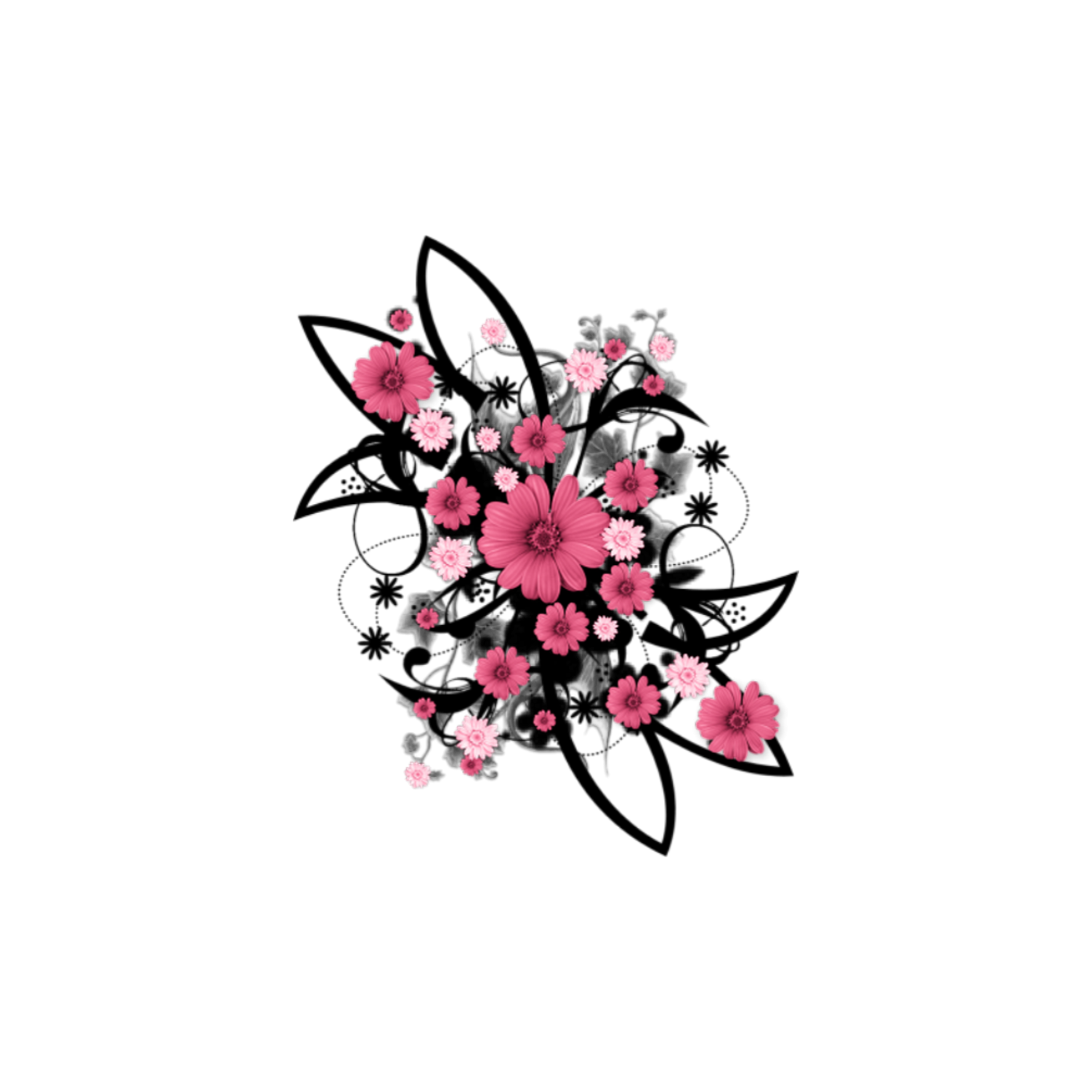 flower flowers pink black decoration sticker by @agdemoss80